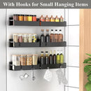 6 Pack Magnetic Spice Rack Organizer for Refrigerator and Oven, Black Fridge Organizers and Storage for Kitchen by CozyNest Decor