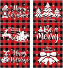 Christmas Placemats Set of 6 Red and Black Plaid Table Mats Plastic Xmas Recyclable Place Mats Washable Holiday Table Decoration for Indoor Outdoor Christmas Party Kitchen Dining by CozyNest Decor