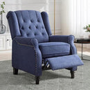CANMOV Push Back Recliner Chair Set of 2, Modern Fabric Wingback Recliner Chair, Comfy Armchair Single Sofa Accent Chair with Padded Seat and Nailhead Trim, Tufted, Dark Blue by CozyNest Decor