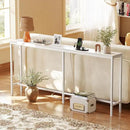 SUPERJARE 70 Inch Console Table with Outlet, Sofa Table with Charging Station, Narrow Entryway Table, Skinny Hallway Table, Behind Couch Table, for Living Room, White by CozyNest Decor