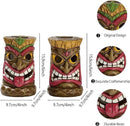 TERESA'S COLLECTIONS Tiki Head Garden Decor with Solar Outdoor Light, Set of 2 Tropical Hawaiian Tiki Torch Resin Christmas Decorations Garden Sculptures & Statues Yard Decor Thanksgiving Gifts 6" by GreenHaven Gardens