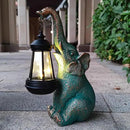 JOYBEE Garden Statues Elephant with Solar Lantern Outdoor Decor-Elephant Solar Figurines Lights Decorations for Patio Yard Lawn Ornaments-Gifts for Birthday Easter Housewarming by CozyNest Decor