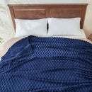 NEWCOSPLAY Super Soft King Blanket Dark Navy Premium Silky Flannel Fleece 3D Clouds Stylish Jacquard Lightweight Bed Blanket All Season Use 350GSM (Dark Navy, King(90"x110")) by CozyNest Decor