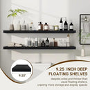 48 Inch Floating Shelves, 48"x9.25"x1.5" Inch Deep Floating Shelves for Wall, Wooden Shelves for Bathroom, Bedroom, Living Room, Black by CozyNest Decor