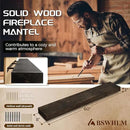 60x8x3 Fireplace Mantel - Solid Rustic Wood - Wall Mounted Floating Shelf with Invisible Heavy Duty Steel Bracket (Weathered Black) by CozyNest Decor
