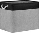 Bidtakay Storage Baskets Extra Large Baskets for Organizing Grey Rectangle Laundry Basket Linen Fabric Bins Set of 2 Clothes Baskets for Closet Shelves Hallway Bedroom Toy Organizer 17x12x15 In by TinyTreasures Baby Boutique