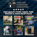 Heavy-Duty Portable Outdoor Picnic Table with Umbrella Hole, Punched Steel Patio Dining Furniture Made in America (46" Round Top, Textured Copper) by GreenHaven Gardens