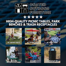 Heavy-Duty Portable Outdoor Picnic Table with Umbrella Hole, Expanded Metal Commercial-Grade Patio Dining Furniture Made in America (46" Round Top, Textured Gold Vein)