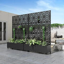 Casaphoria Metal Raised Garden Bed with Trellis and Wheels, 72"x47"x16" Planter Box for Climbing Plants, Vegetables & Vines, Features Drainage Holes and Privacy Screen (Black-Star) by GreenHaven Gardens