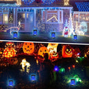 EOYIZW 99 LED Solar Lantern Flickering Flame Lights - 2 Pack Waterproof Garden Lights for Patio Yard Porch Lawn Decorations - Blue Solar Lanterns by GreenHaven Gardens