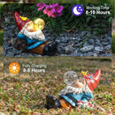TIJNN Garden gnome Statue with Solar Lights. Funny Garden gnome Decorations for Your Yard, Outdoor Patio, Lawn, Gardens, Balcony or Home. Great Gift idea for Women and mums for Mother's Day. by CozyNest Decor