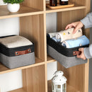 DULLEMELO Small Storage Baskets for Organizing - 11.8x7.9x5.1 inch Collapsible Storage Bins Set of 2 cloth storage bins for organizing Books and towel storage (Black&Grey) by TinyTreasures Baby Boutique