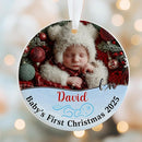 Personalized Baby’s First Christmas Ornament 2025 - Custom Newborn Keepsake Tree Ornament - Sweet Gift for New Parents Mom Dad - Christmas, Birthday Gift for Babies, Boy, Girls, Mom, Dad by TinyTreasures Baby Boutique