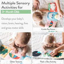 Infant Toys 0-6 Months Baby Mirror Tummy Time Toys Sensory Books for Babies Touch and Feel Crinkle Books for Babies by TinyTreasures Baby Boutique