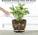 Sureasy Ceramic Plant Pots, 4.7 Inch Flower Pots for Indoor Plants, Succulent Pots with Saucer and Drainage Hole, Decorative Planter for Succulent, Cactus, Set of 4, Blue by GreenHaven Gardens