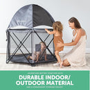 Baby Delight Go with Me Eclipse Deluxe Portable Playard | Playpen | Sun Canopy | Indoor and Outdoor | Ultra Padded Nylon Floor | Grey by TinyTreasures Baby Boutique