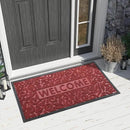 Yimobra Welcome Front Door Mat Outdoor, Heavy Duty Sturdy Non Slip Doormats, Rubber Backing, Low-Profile Entrance Rugs, Absorbent Resist Dirt, Easy Clean Patio Garage Floor Mats, 47X24 Inch, Wine Red by CozyNest Decor