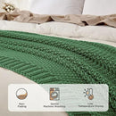 Joydeco Chunky Cable Knit Throw Blanket, Lightweight 100% Cotton Soft Cozy Throw Twin Blanket for Couch Bed and Sofa, Rustic Breathable Farmhouse Blanket Gift for Women Men(Olive Green, 60"x80") by CozyNest Decor