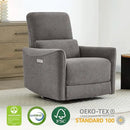CHITA Power Recliner Chair Swivel Glider, FSC Certified Fabric Living Room Reclining Sofa Chair with Lumbar Support, Metal Grey by CozyNest Decor