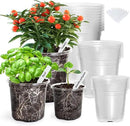 Bonviee Clear Nursery Pots for Plants, 6.7/5/4 Inch Plastic Seedling Pots with Drainage Holes, Planters for Indoor Plants and Transparent Seed Starter Pots with 10 Plant Labels, 30 Pack by GreenHaven Gardens