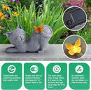 Solar Cat Garden Statue with Glowing Butterfly, Outdoor Resin Cat Figurine with Solar Light, Waterproof Yard Decor for Patio, Lawn, Porch, and Unique Garden Gifts for Cats Lovers by CozyNest Decor