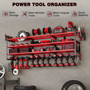 48" Large Power Tools Organizer Wall Mount,12 Drill Holder for Garage, Workshop Heavy Duty Storage Rack (Red) by GreenHaven Gardens