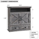 Bathroom Wall Cabinet, Farmhouse Medicine Cabinet, 24" Wide Cabinet with Drawer, Adjustable Shelf, Double Barn Doors, Storage Cabinet for Bathroom, Kitchen, Living Room, Grey Wash by CozyNest Decor
