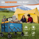 Collapsible Folding Wagon Cart, 350LBS Utility Large Capacity Cart Foldable Wagon with All Terrain Wheels, Grocery Wagons Carts for Garden Shopping Sports Camping, Blue by GreenHaven Gardens