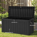 YITAHOME 72 Gallon Outdoor Resin Deck Box with Wheels, Pool Storage Box for Outdoor Cushions, Sports Equipment, Garden Tools, Black by GreenHaven Gardens