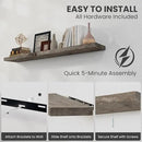 Solid Wood Floating Shelves, 8" Deep Rustic Reclaimed Barnwood Wall Hanging Floating Shelf with Invisible Heavy-Duty Metal Bracket | Wall Mounted | Farmhouse Style | 55 inches,1PC,Grey by CozyNest Decor