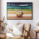 ElephantStock Baseball In Stadium Wall Art - Horizontal Framed Canvas - 1-Piece Living Room Wall Decor - Car Photography Canvas Print - Brown and Beige Decor for Wall - 40" X 27" by CozyNest Decor