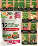 HOME GROWN 6000 Vegetable Seeds for Planting: 12 Spring Varieties of Garden Vegetables in Seed Packets, Garden Seeds for Garden Plants or Hydroponic Seeds - Heirloom Seeds - Non GMO by GreenHaven Gardens