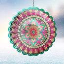Wind Spinner Mandala Manjusaka Laser Cut Stainless Steel Wind Spinners for Yard and Garden Decoration 3D Kinetic Metal Art Ornament Hanging Wind Sculptures Outdoor Decor Creative Gifts Ideas by GreenHaven Gardens