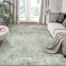 6x9 Area Rugs for Living Room Rug Washable: Modern Rug for Dining Room Bedroom Carpet Non Slip Low Pile 6 by 9 Indoor Abstract Nursery Home Office Green by TinyTreasures Baby Boutique
