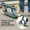 Aero Big Wheels Kick Scooter for Kids 6+, Teens & Adults | Light Up Wheels, Hand Brake, Rubber Deck Mat & Shock Absorption | Foldable & Height Adjustable by TinyTreasures Baby Boutique