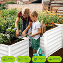 Galvanized Raised Garden Bed Outdoor, 2 Pcs 6x3x2FT Outdoor Large Planter Raised Beds Open Base with Safety Edge and Glove for Vegetables Flowers Ground Planter, White by CozyNest Decor