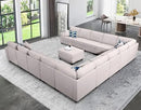 L Lengend Vansen Modular Sectional Sofa U Shaped Couch with Ottoman Modern Reversible Corner Sectional Couch for Living Room (Light Grey, U Shaped Sofa-6) by CozyNest Decor
