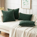 MIULEE Pack of 2 Christmas Pillow Covers 20x20 Inch Dark Green Farmhouse Decorative Throw Pillow Covers with Stitched Edge Soft Chenille Solid Dyed Couch Pillow Covers for Sofa Bed Living Room by CozyNest Decor