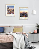 HesenDot Natural OAK Wood Chicago Cityscape Framed Wall Art,12x16in City Skyline Canvas Wall Print,Modern Urban Landmark Wall Decor for Living Room,Bedroom,Office Gallery Gifts Set of 1 by CozyNest Decor