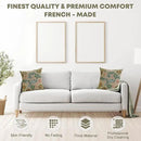 Charlotte Home Furnishings Decorative Tapestry Pillow Cover 19x19 in, Beige Arabesques Couch Pillow Cover, French Country Square Cushion Cases for Living Room Home Decor, Soft Cotton Jacquard Woven by CozyNest Decor