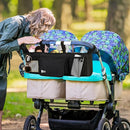 ZZM Double Stroller Organizer for Bob Duallie and Baby Jogger City Mini GT2, Double Baby Stroller Accessories with 2 Cooler Pockets, Parent Console Double Jogging Stroller Organizer(Empty Bag) by TinyTreasures Baby Boutique