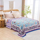Fall Blanket for Bed, 100% Cotton Soft Rustic Boho Throw Blanket Quilt, 60"x80" Farmhouse Decor Bed Flower Blankets, Light Weight Reversible Bohemian Throw Quilt by CozyNest Decor