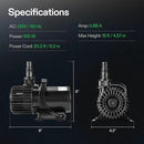 VIVOSUN 1600 GPH Submersible Water Pump, 100W Pond Pump, Ultra Quiet Aquarium Pump with 15FT. Lift Height for Pond, Waterfall, Fish Tank, Statuary, Hydroponic by GreenHaven Gardens
