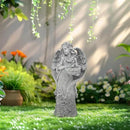 Outdoor Statues Angel Décor Garden Statue- 23.5" H Angel Statue,Resin Angel with Bird Figurine, Ideal for Yard, Patio, Deck, Home Entryway, and Hallway（Grey） by CozyNest Decor