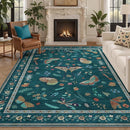 8x10 Area Rugs with Insect Print - Bug Rug Non-Shedding Stain Resistant Soft Carpet for Bedroom, Low Pile Ultra-Thin Machine Washable Carpet for Dining Room, Kids Nursery, Office (8'x10' Teal) by TinyTreasures Baby Boutique