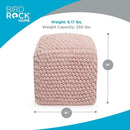 BIRDROCK HOME Buds Pouf Foot Stool Ottoman - Knit Bean Bag Floor Chair - Cotton Braided Cord - Great for The Living Room, Bedroom and Kids Room - Small Furniture (Dusty Rose - Buds) by CozyNest Decor