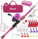 Kids Fishing Pole, Kids Portable Telescopic Fishing Rod Set, Tackle Box and Fishing Net Combo Kit, Kids Fishing Gear for Boys and Girls Age 5-10 and Youth by TinyTreasures Baby Boutique