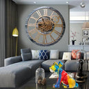 The Gears Clock 36'' Inch Real Moving Gear Wall Clock Vintage Industrial Oversized Rustic Farmhouse (Vintage Carbon Grey and Bronze) by CozyNest Decor