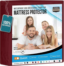Utopia Bedding Waterproof Mattress Protector Queen Size, Premium Terry Mattress Cover 200 GSM, Breathable, Fitted Style with Stretchable Pockets (Burgundy) by TinyTreasures Baby Boutique