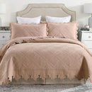 MarCielo 3-Piece 100% Cotton Oversized Bedspread Lightweight Quilt Coverlet Embroidery Farmhouse Bedding Set (TK Pale Taupe Camel, Oversized King (118"x106")) by CozyNest Decor